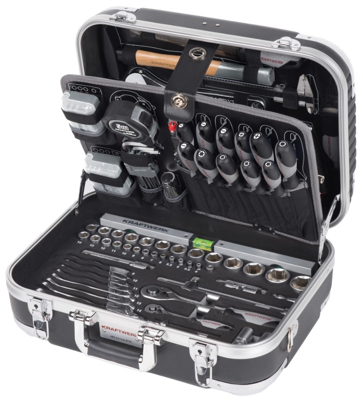 KRAFTWERK Werkzeugkoffer, BASIC ABS-Werkzeugkoffer B100 inkl. Werkzeug, 1/4" + 1/2", 170 teilig
