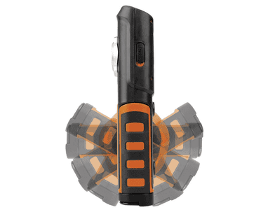 Steffen LED Akku-Arbeitsleuchte 6 W, 600 + 100 lm, 5700 K, 240° drehbar, IP65, schwarz/orange
