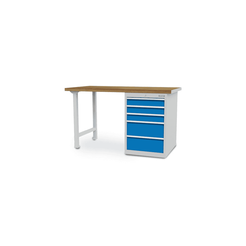 Bedrunka+Hirth Établi en ligne, profondeur 750 mm, R 18-24, nombre de tiroirs 5, en 2 largeurs