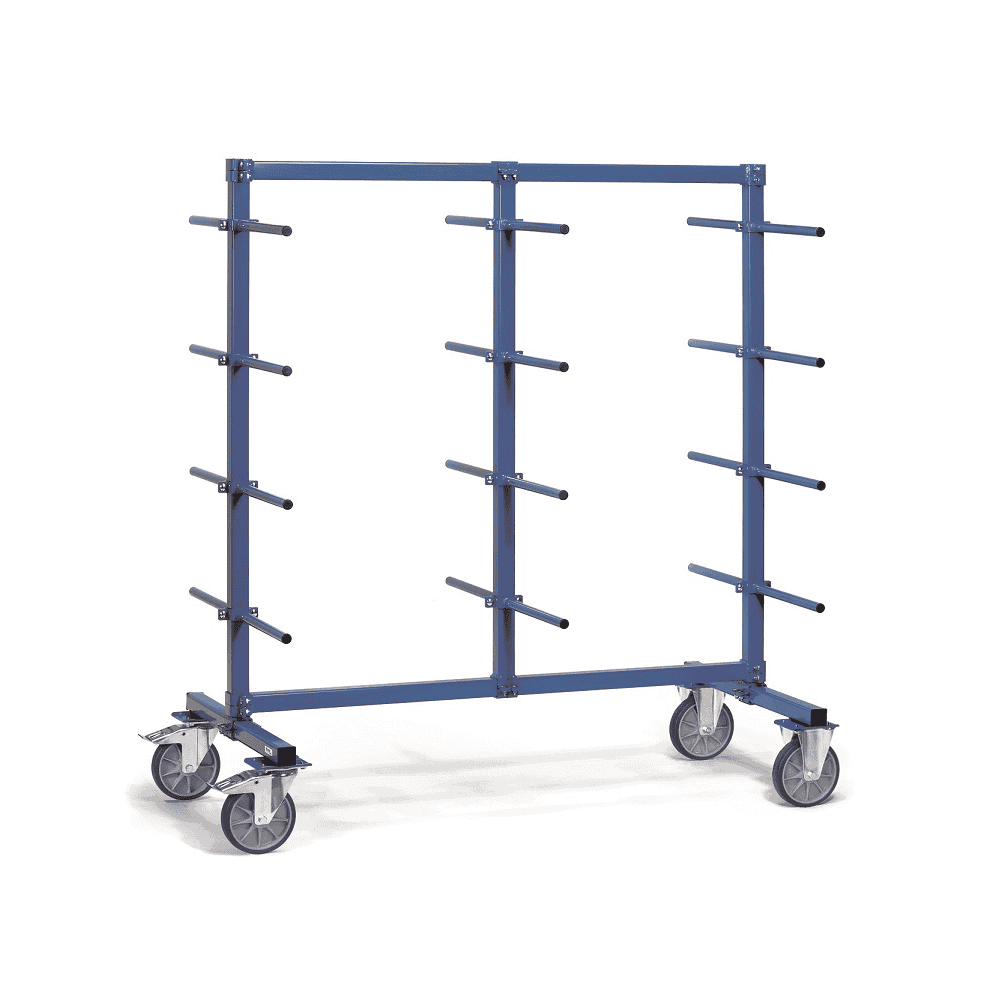 Tragarmwagen, zweiseitig, Tragkraft 500 kg, mit PVC-Schlauch überzogen