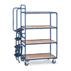 Fetra Kommissionierwagen Gross mit 3 oder 4 Ladeflächen, 1322 x 611 x 1880 mm, Tragkraft 250 kg