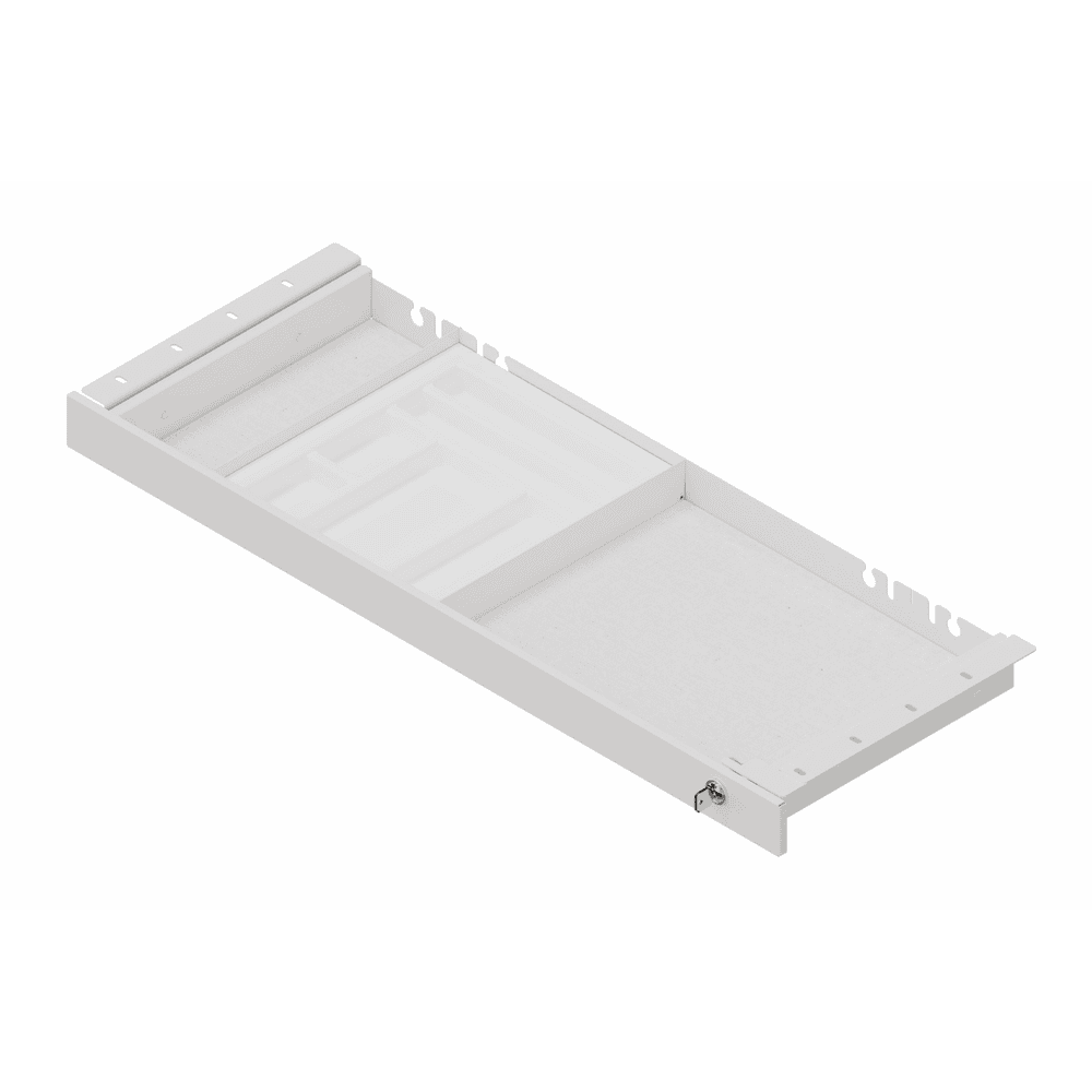 Unterbauschublade Ultra, Soft-Close-Einzug, abschliessbar, B 824 x T 305 x H 55 mm, weiss