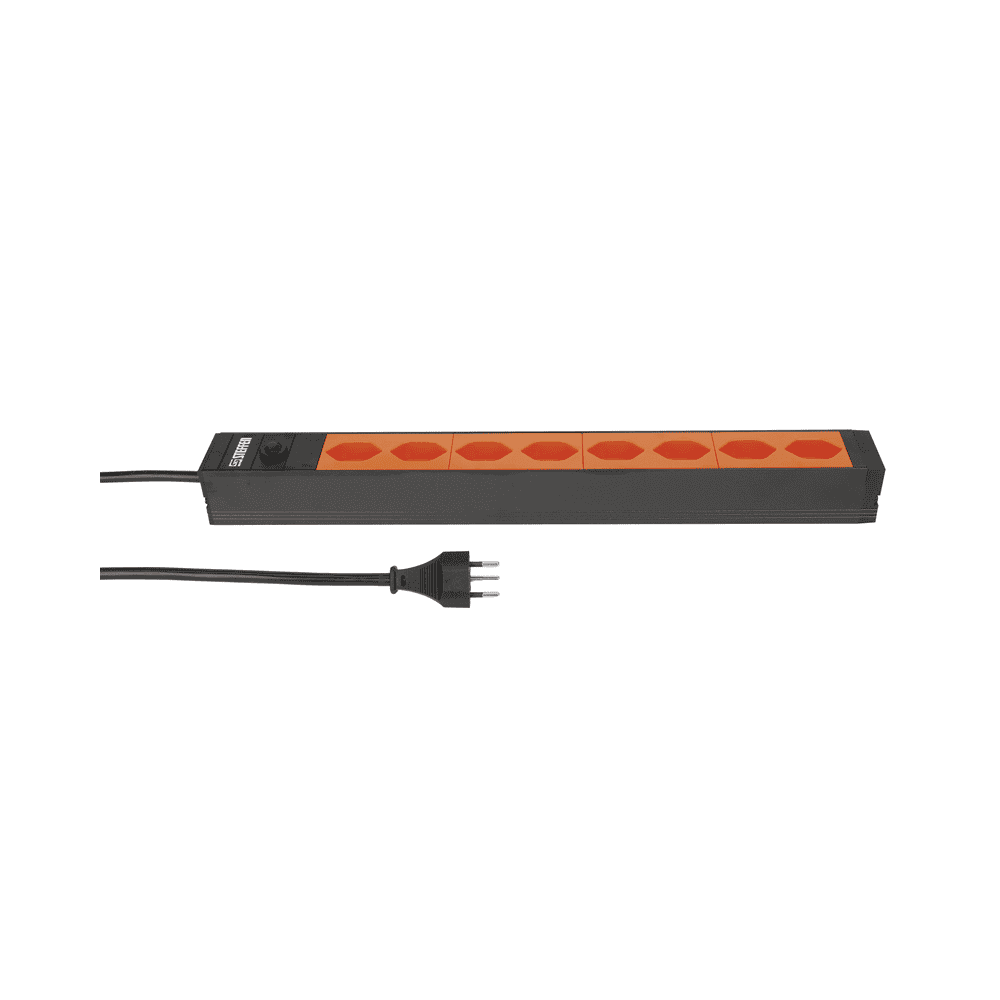 Steffen Steckdosenleiste ALU MODULAR PDU, 8 x T13, 10 A, IP20, 3 m Kabel, mit Überstromschutz, diverse Farben