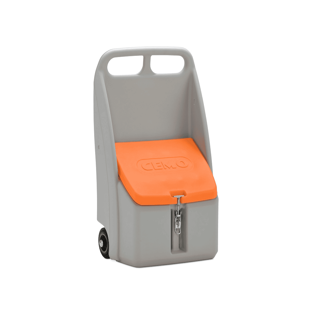 Mobiler Streugutwagen Go-Box 70 | 70 l Ladekapazität | einsetzbar für Winterdienst sowie auch auch als mobile Notfallbox für Bindemittel