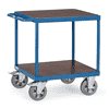 Fetra Tischwagen mit Holzböden und Feststeller an den Lenkrollen, Ladefläche LxB 700 x 700 mm