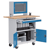 Bedrunka+Hirth Mobiler Computerschrank mit Monitoraufsatzgehäuse für 24" Monitor und Arbeitsplatte, 1200 x 700 x 1796 mm