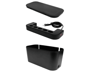 Steffen Cable Organizer Box mit Steckdosenleiste 5 x Typ 13 und externem Schalter