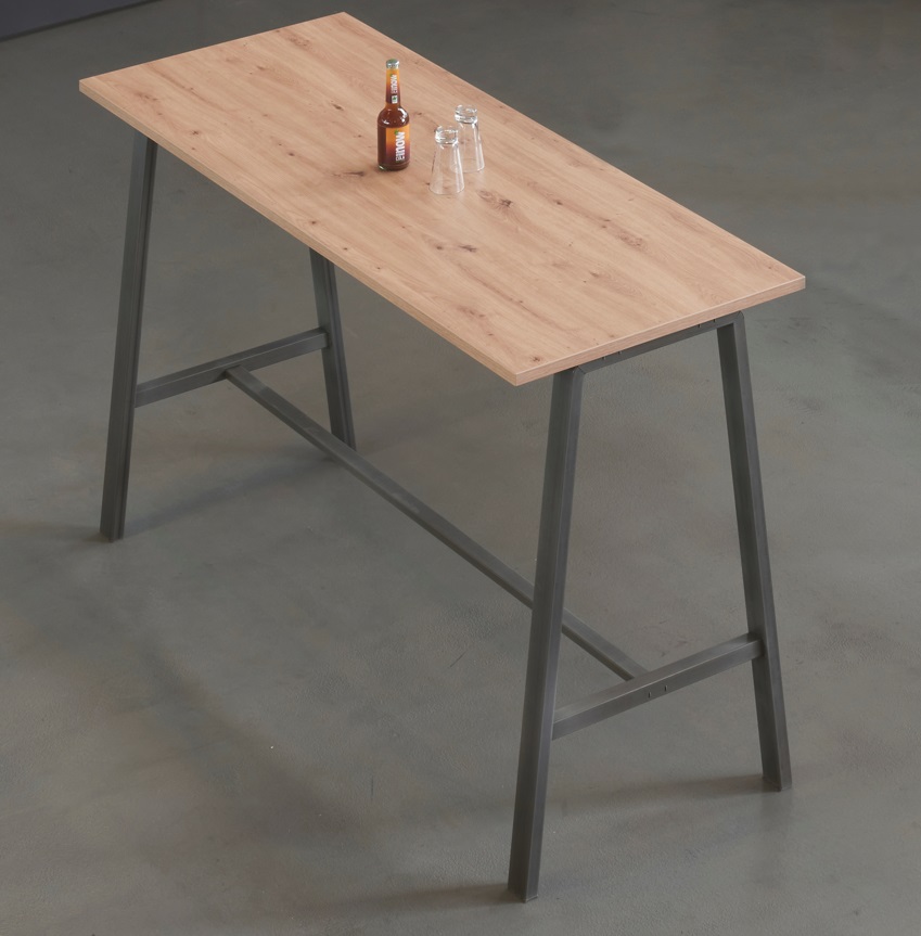 Besprechungs-Stehtisch Loris, 1750 x 680 x 1042 mm, Dekor/Holzart Asteiche