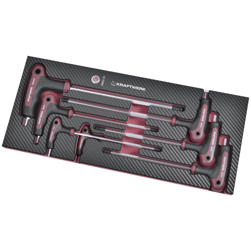 KRAFTWERK PRO-LINE EVA3 ERGOKRAFT Kugelkopf-T-Griff Schraubendreher-Einlage, 7-teilig