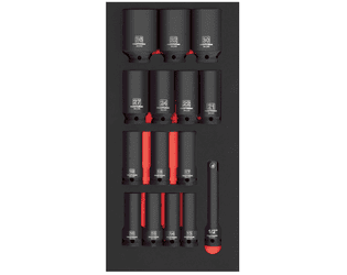 KRAFTWERK PRO LINE EVA Steckschlüssel-Einlage 1/2", 200 x 400 mm, 15-teilig