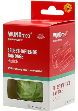 Selbstklebende Bandage, WUNDmed, 04-015, Grün, 4,5 m x 75 mm