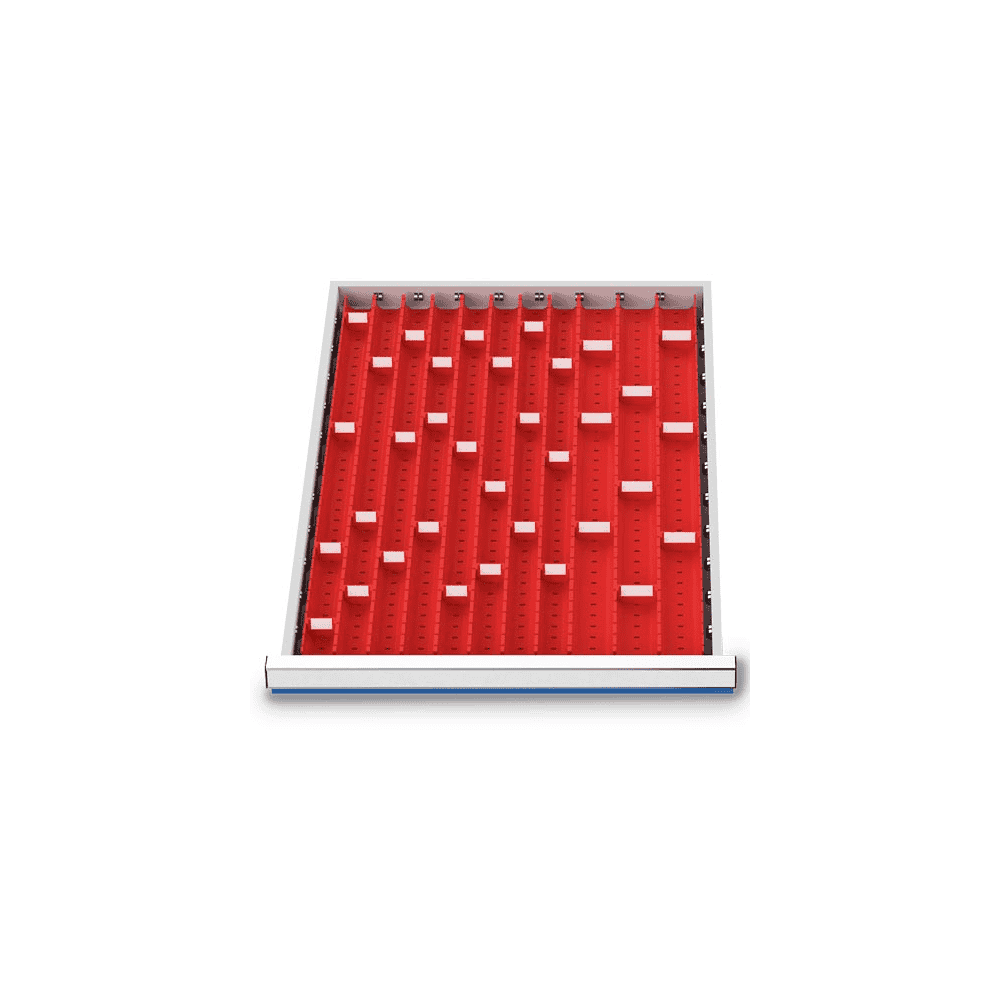 Muldenplatten-Set 46-teilig, R 18-24, Schubladennutzmass 450 x 600 mm, Blendenhöhe 50 / 75 mm