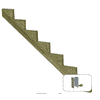 PLUS Limon d'escalier à 34,2°, profondeur de marche 250 mm, disponible en plusieurs versions