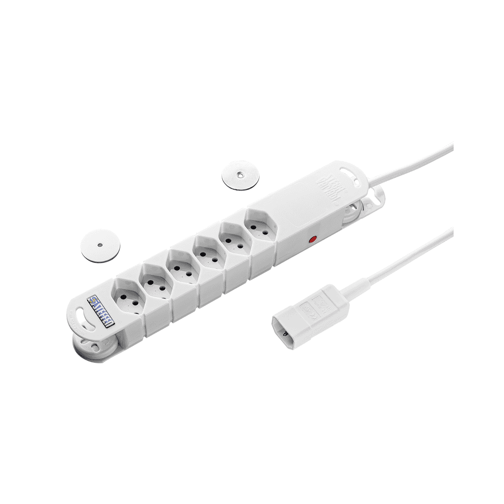 Steffen Steckdosenleiste VARIABL, 6 x T13 Steckdosen, mit Kaltgerätestecker C14 (T113), 3 m Kabel, in 2 Farben