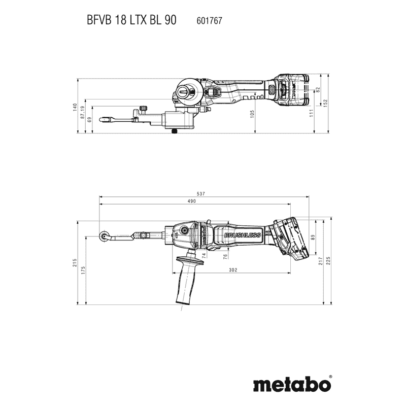 Metabo Lime à bande à batterie BFVB 18 LTX BL 90, 18 V sans batterie ni chargeur