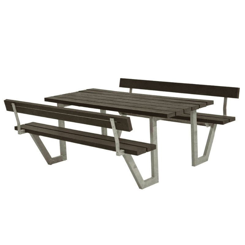 PLUS Ensemble de mobilier de jardin Wega, RePlast, noir, disponible en plusieurs modèles