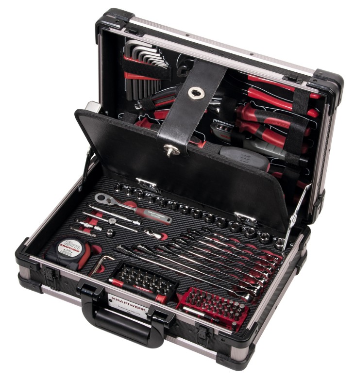 KRAFTWERK PRO LINE Werkzeugkoffer, 1/4", 123-teilig, inkl. Werkzeug