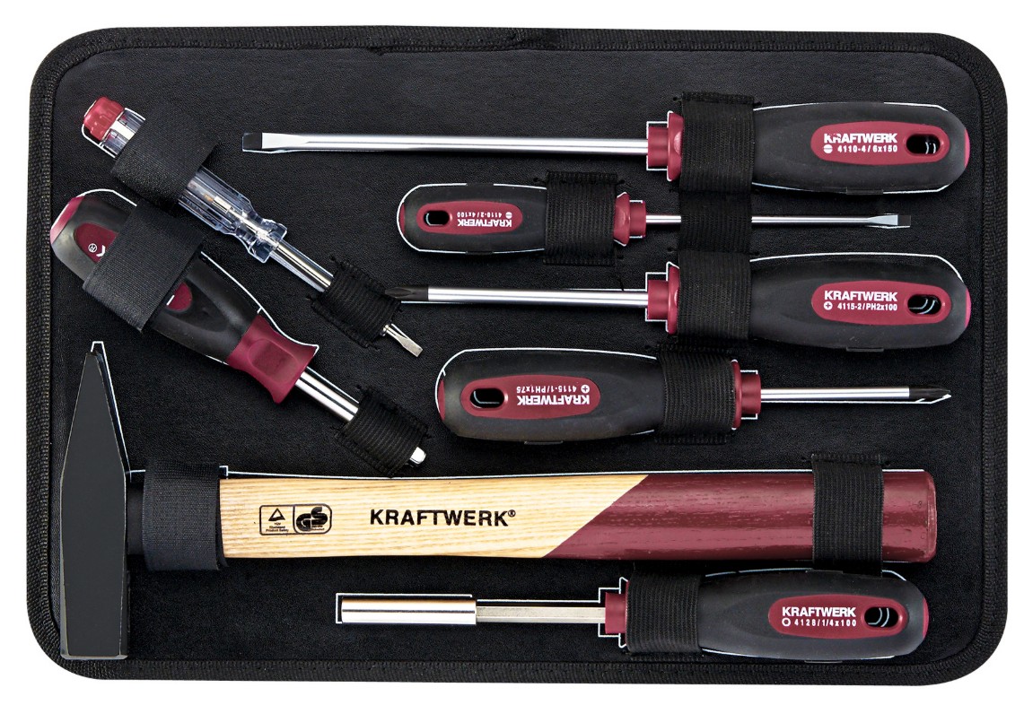KRAFTWERK PRO LINE Werkzeugkoffer, 1/4", 123-teilig, inkl. Werkzeug