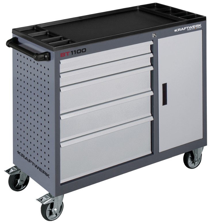 KRAFTWERK Chariot d'atelier BT1100 60/40 avec armoire, vide, en différentes versions