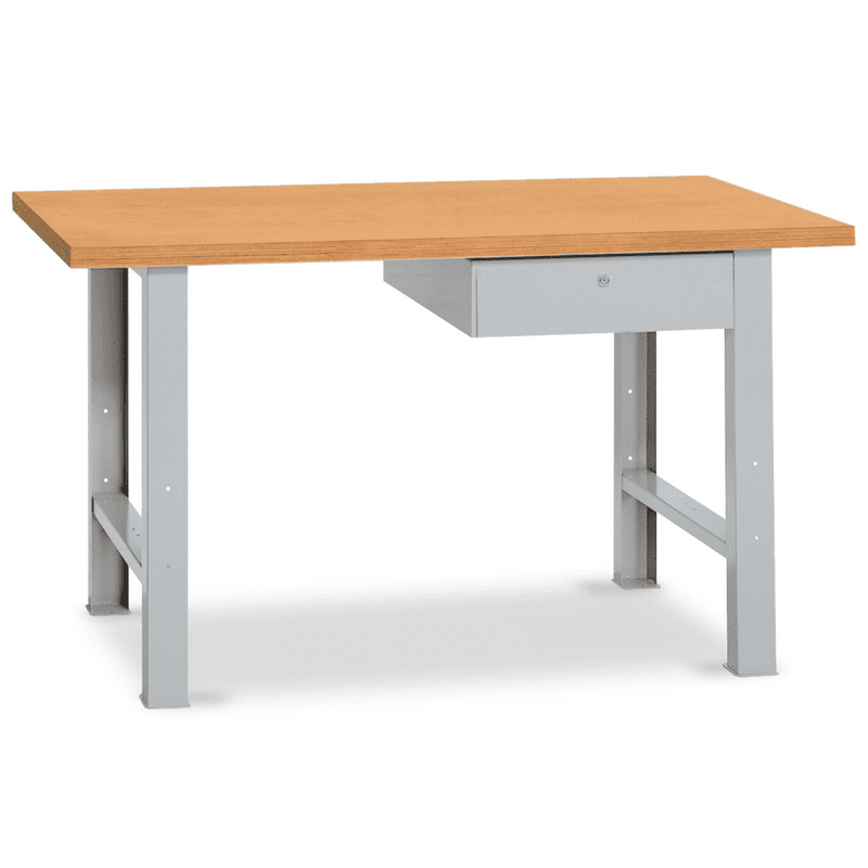 KRAFTWERK Werkbank MODULAR 1500 mit 1 Schublade, Arbeitsplatte Buche Multiplex, BxTxH 1500 x 700 x 840 mm