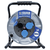 Steffen Metall-Kabelrolle PROFESSIONAL, 3 x T13, PUR, 10 A, Thermoschutz, IP55, silber, diverse Ausführungen