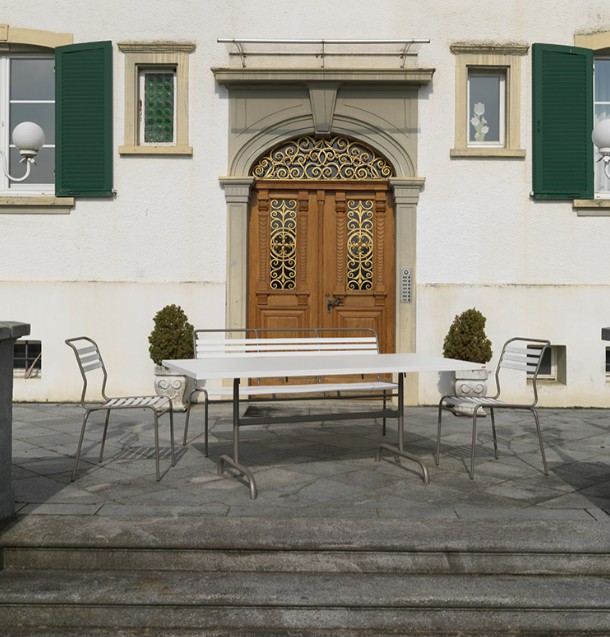 Schaffner Chaise de jardin de jardin SÄNTIS, revêtement par poudre, en diverses exécutions