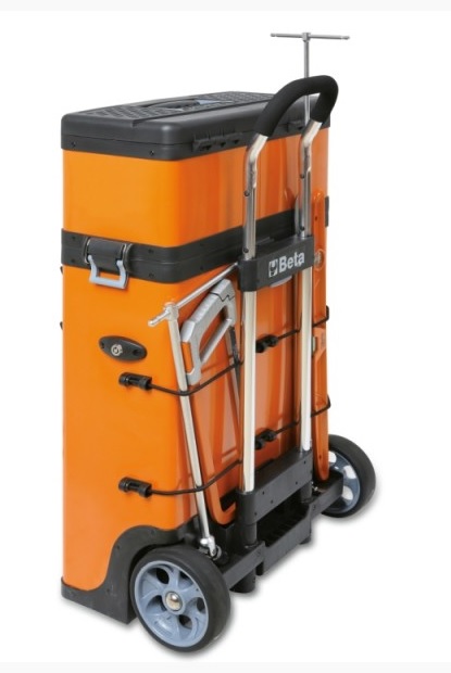 Werkzeugtrolley orange C41H mit zwei getrennten Modulen, 495 x 250 x 862 mm