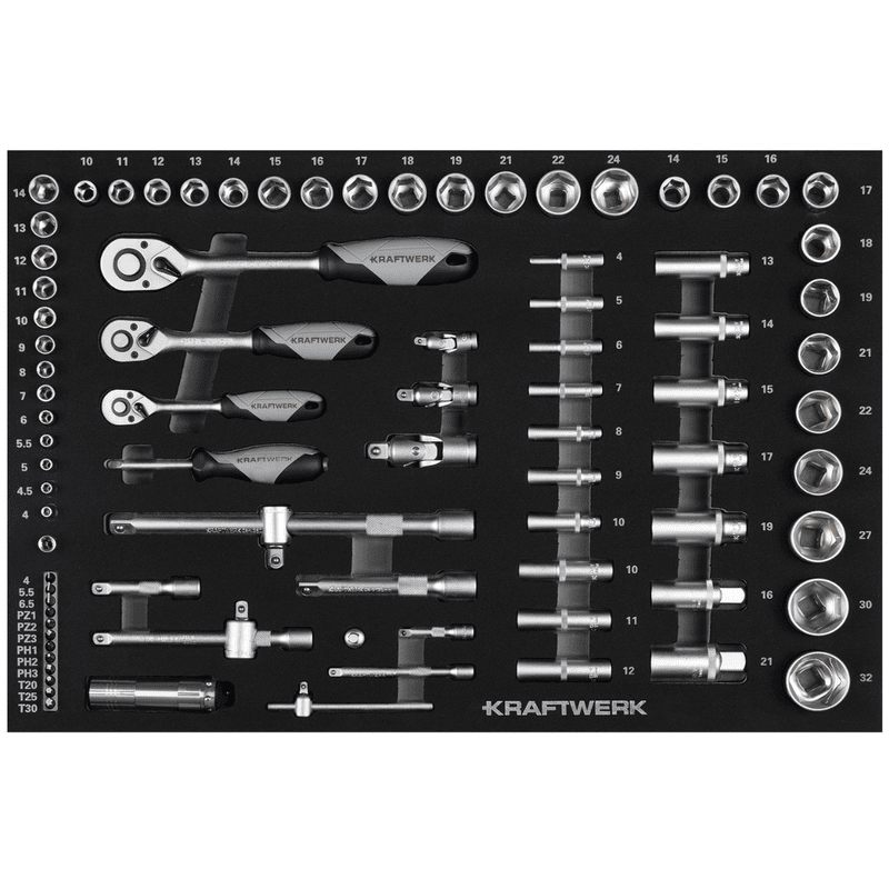 KRAFTWERK BT700 Werkstattwagen, 8 Schubladen, BASIC, inkl. Werkzeug, 351-teilig, BxTxH 719 x 474 x 1000 mm