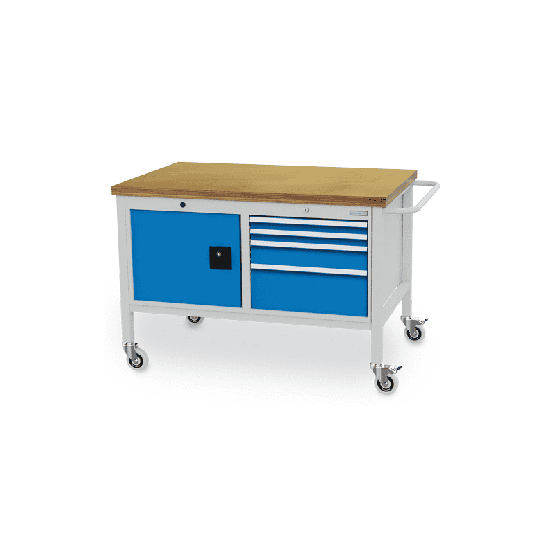 Bedrunka+Hirth Mobile Werkbank, R 18-24, 4 Schubladen, 1 Flügeltüre, 1250 x 750 x 859 mm
