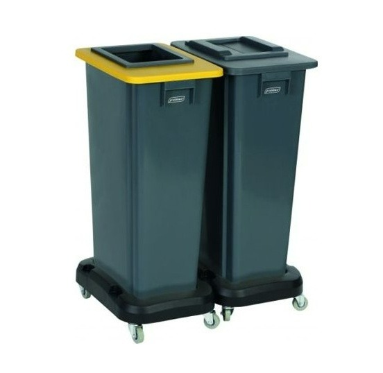 Poubelles FLEXI en polypropylène, grises, disponibles en 2 tailles