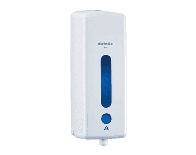 Bedrunka+Hirth distributeur de désinfectant, blanc, 105 x 108 x 280 mm