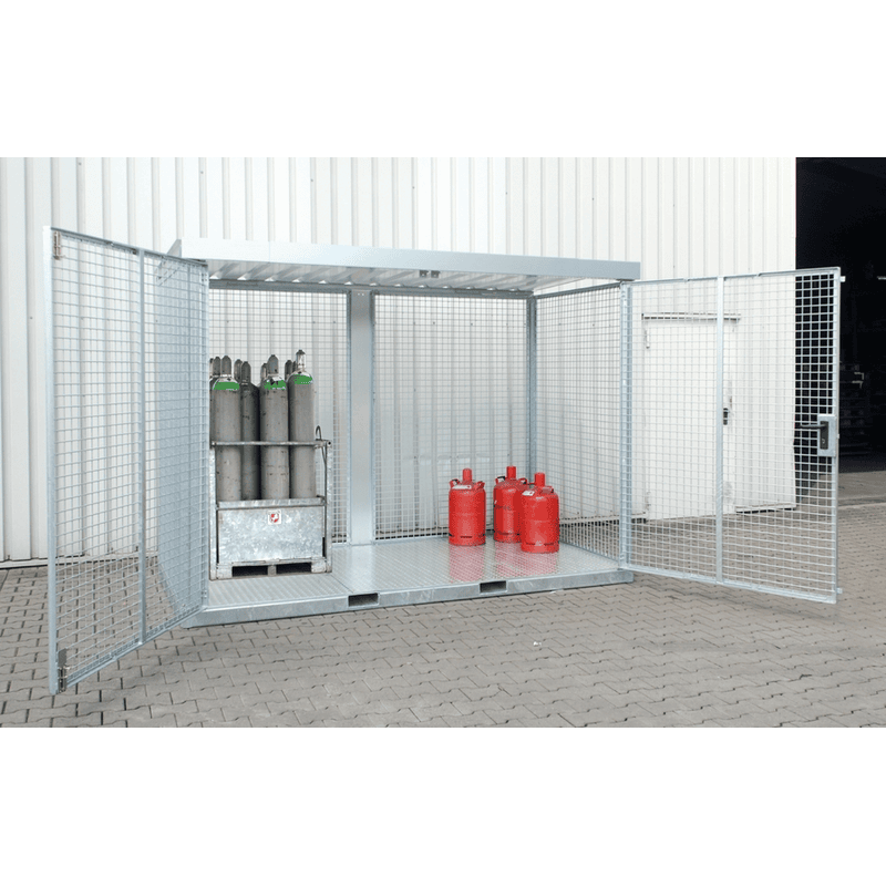 Gasflaschen-Container Typ GFC-E/T mit Tränenblechboden in verschiedenen Grössen