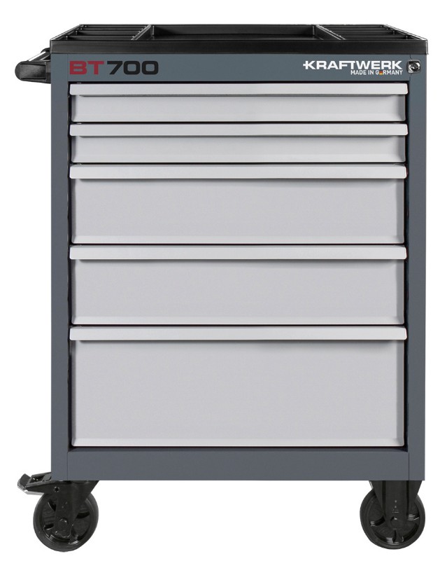 KRAFTWERK BASIC LINE Werkstattwagen BT700, 5 Schubladen, inkl. Werkzeug, 154-teilig, BxTxH 719 x 474 x 1000 mm