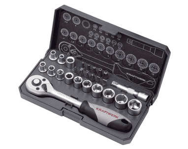 KRAFTWERK BASIC LINE Steckschlüssel-Satz 1/4", 82-teilig, BxTxH 150 x 237 x 51 mm
