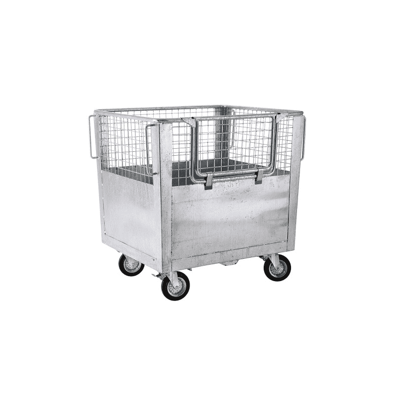 Conteneur grillagé-chariot, pour la collecte de déchets, 1270 x 1000 x 1230 mm, 1400 litres