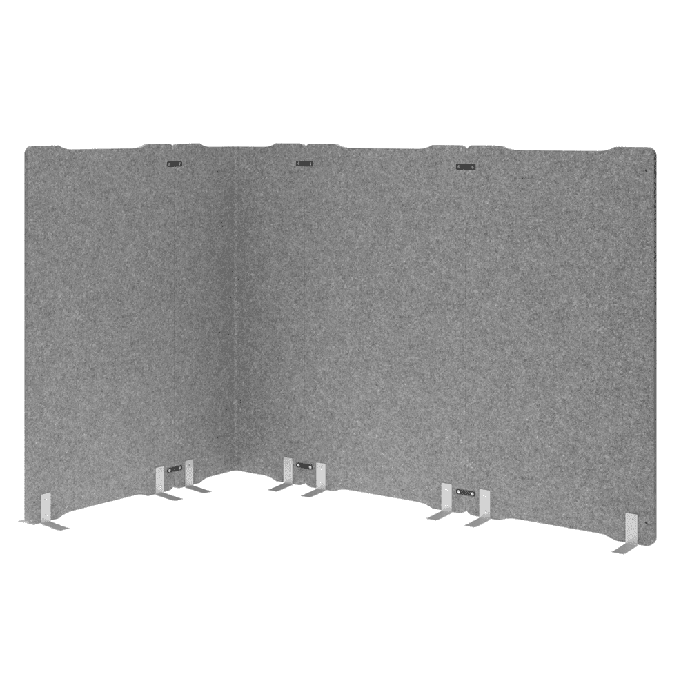 Cloison acoustique d'angle, pour angle continu 90°, 100 x 25 x 1800 mm