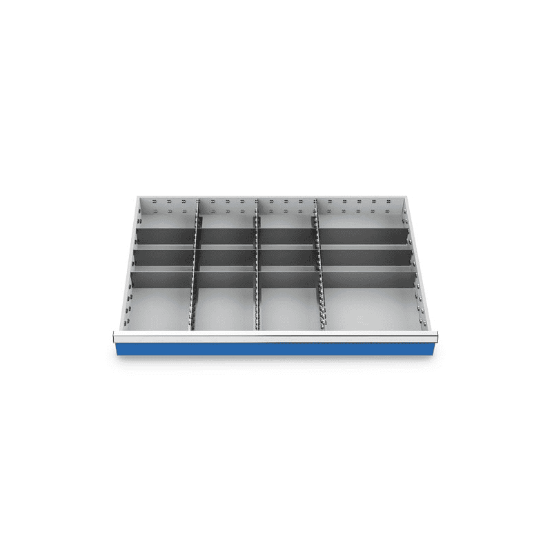 Metalleinteilung Set 15-teilig, R 36-24, Schubladennutzmass 900 x 600 mm, in 4 Blendenhöhen
