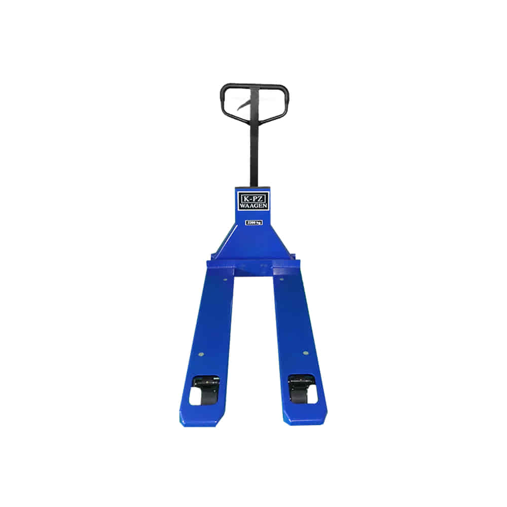 Handhubwagen Palettrolli blau mit Waage