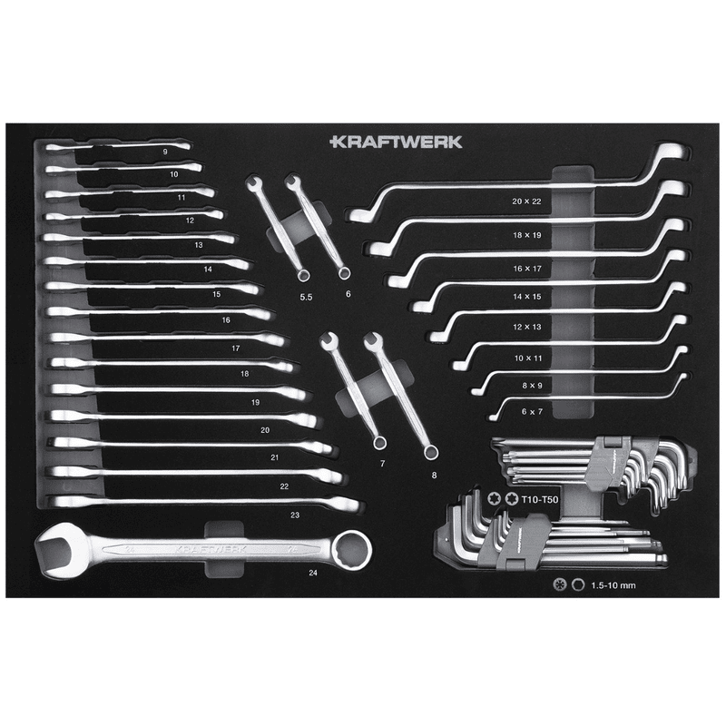 KRAFTWERK BT700 Werkstattwagen, 8 Schubladen, BASIC, inkl. Werkzeug, 351-teilig, BxTxH 719 x 474 x 1000 mm
