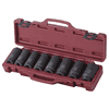 KRAFTWERK PRO LINE tiefer Schlagstecknuss-Satz 3/4" für Schlagschrauber, 8-teilig, CrMo-Stahl, 26–38 mm