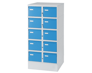 Armoire à fiches - verrouillable - gris-bleu, RAL 7035 / RAL 5012 pour formats DIN A5 et A6