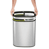 Poubelle OLI CUBE 2 compartiments sans couvercle, en acier inoxydable, 10 + 10 litres