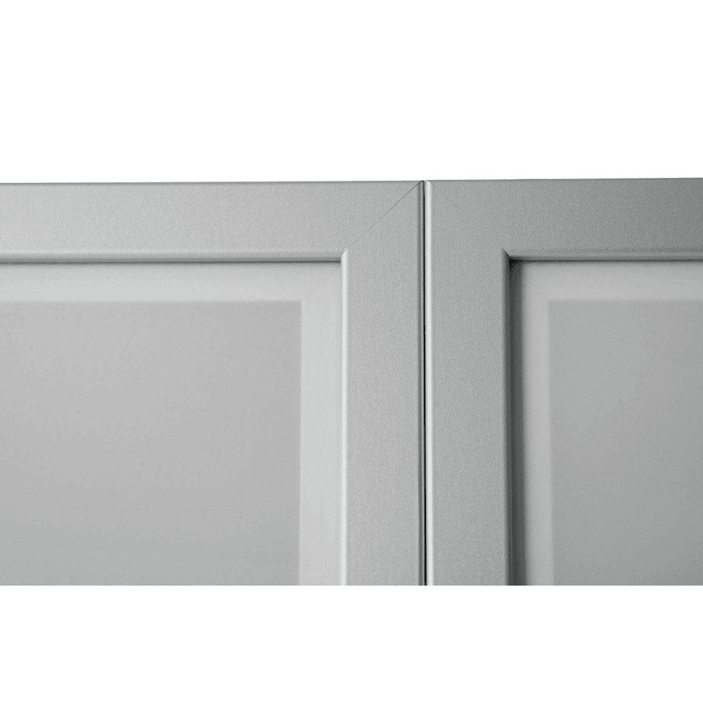Aktenschrank Rhone mit Milchglastüren, 800 x 420 x 2004 mm, Rahmen silber, in diversen Farben