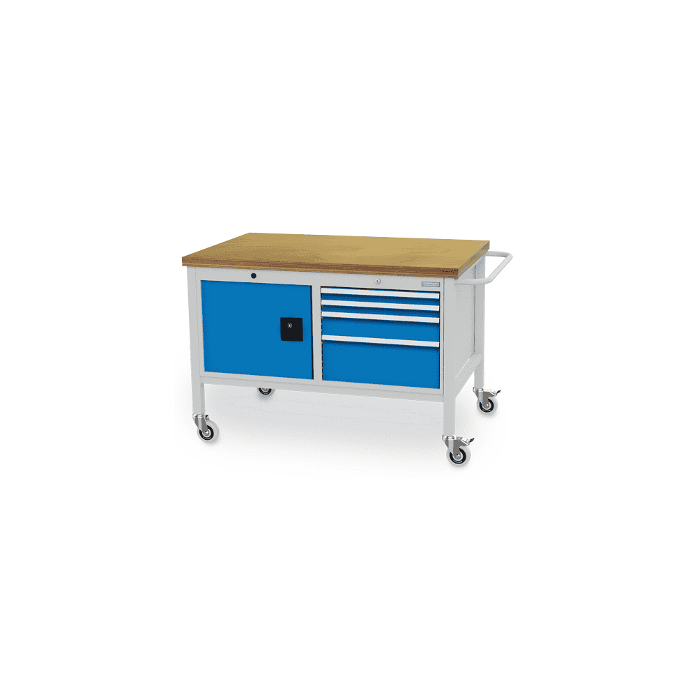 Bedrunka+Hirth Mobile Werkbank, R 18-24, 4 Schubladen, 1 Flügeltüre, 1250 x 750 x 859 mm