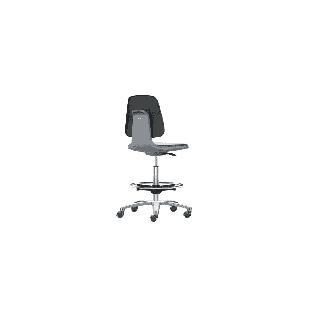 Hoher Drehstuhl Prosedia Labsit mit Rollen, Sitzhöhe 560-810 mm, schwarz