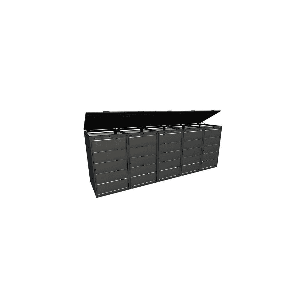 Abri pour poubelles de 240 litres, en acier galvanisé, RAL 7016, disponible en plusieurs modèles