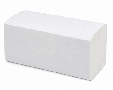 Essuie-mains pliés, pliage en V, 2 couches, palette de 16 cartons