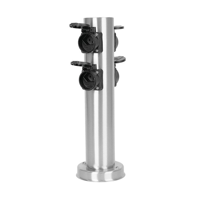 Steffen GardenLine Energiesäule Inox mit 4 x Steckdosen T13, IP55