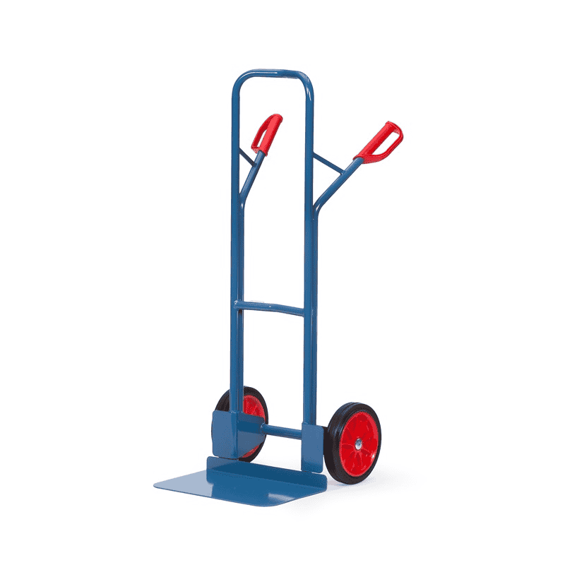 Fetra Stapelkarre aus Stahlrohr, Höhe 1300 mm, extra breite Schaufel