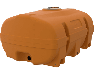 CEMO Fût en PE de forme valise, orange, de 600 à 3000 litres, sans cloison anti-ballottement